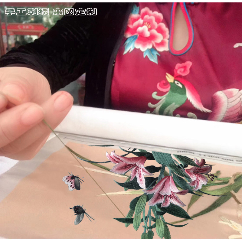 纯手工刺绣来图定制私人定制苏绣有图就能绣照片相片人物肖像定绣