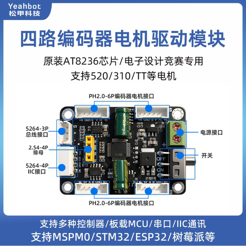 松甲四路编码器电机驱动模块电赛
