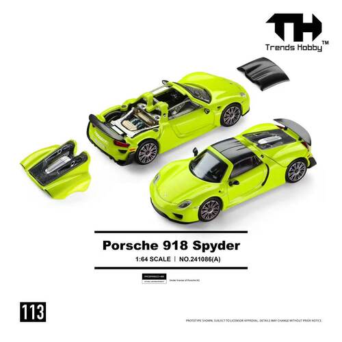 [Oseky]现货 Trends Hobby TH 保时捷 918 Spyder 荧光黄 113号