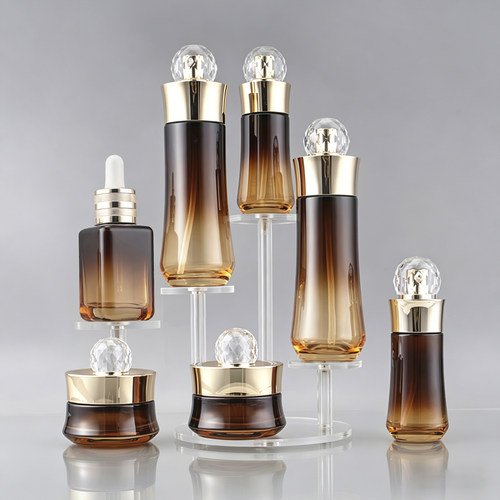 化妆品玻璃瓶套装40ml/30g咖色
