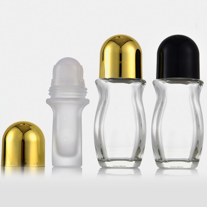 滚珠瓶 50/30精油瓶高端便携式 收纳瓶按摩油/药油分装瓶透明黑盖