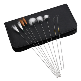 本企采耳毛棒专业掏耳工具银针鹅毛棒竹柄鸡毛棒白鹤毛棒马尾套装