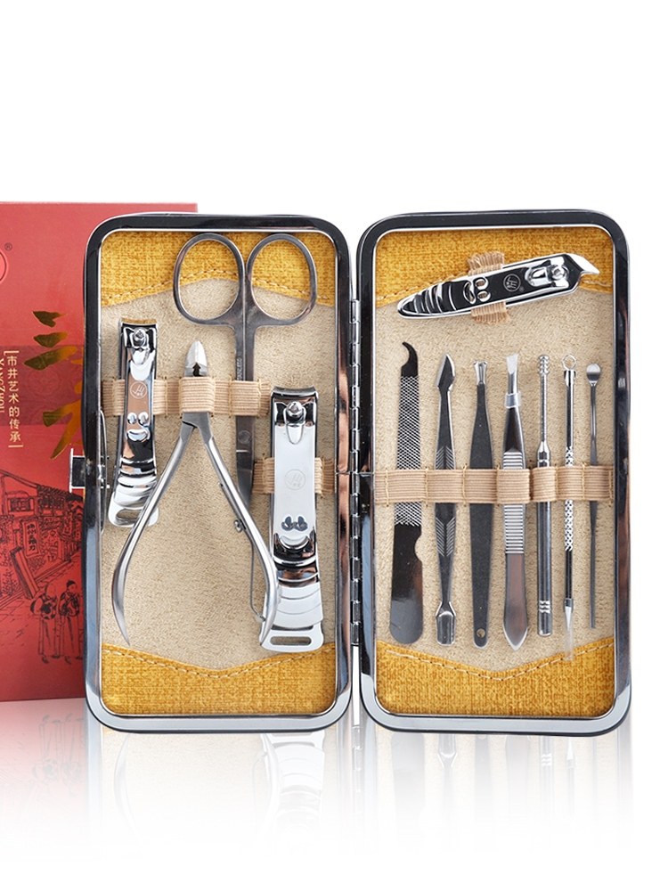 精密电镀美甲12件套扬州三刀剪指甲钳美甲工具套装