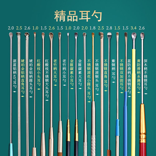 技师用不锈钢中小头耳勺