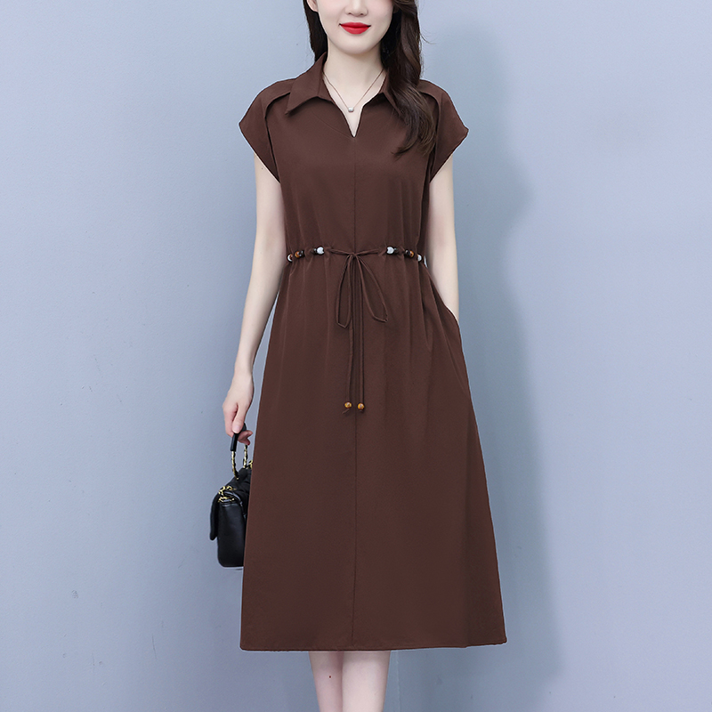 爆款高端欧版宽松法式连衣裙2025夏季新款气质收腰显瘦中长款裙子