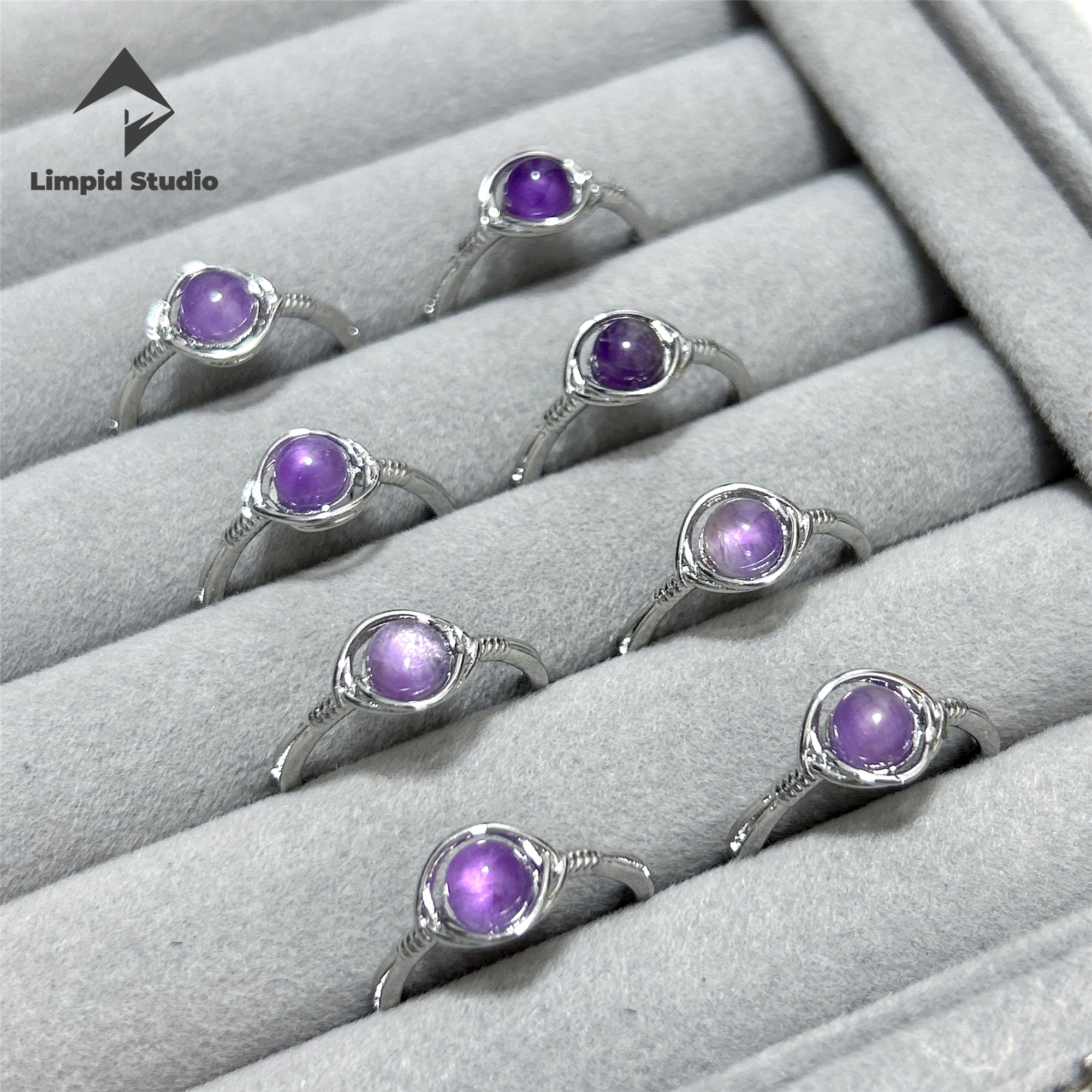 LIMPID天然紫水晶简约气质戒指