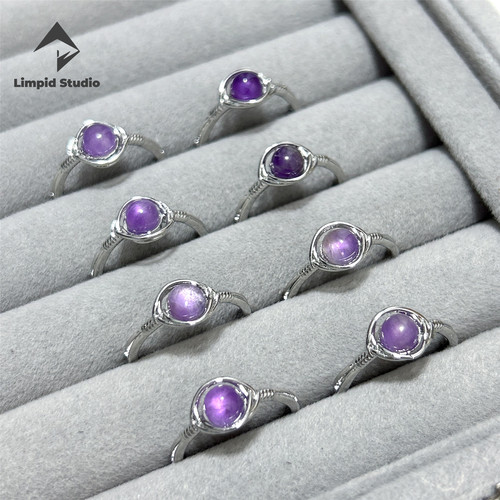 LIMPID天然紫水晶简约气质戒指