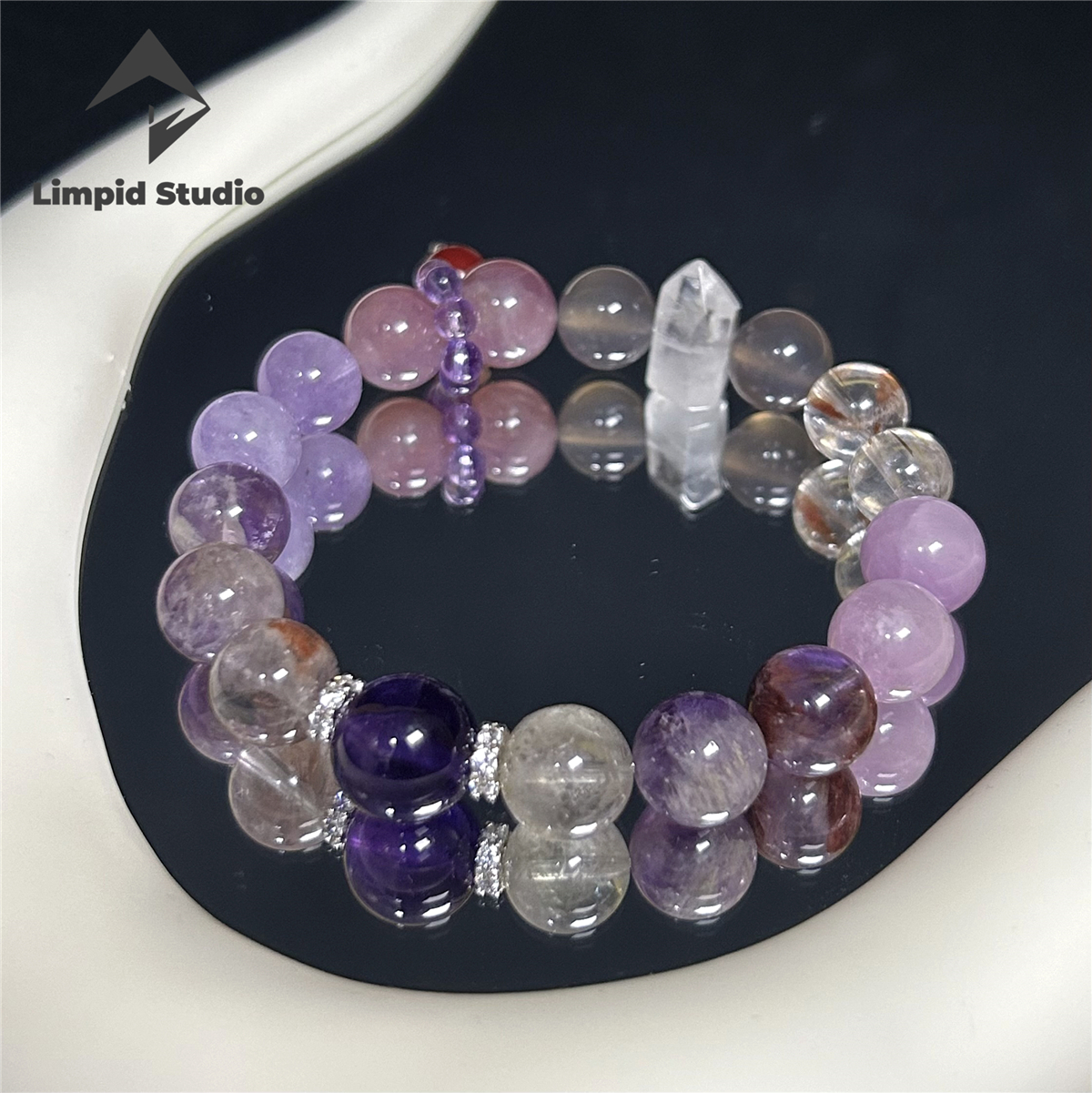 天然紫离火水晶手串转运女手链