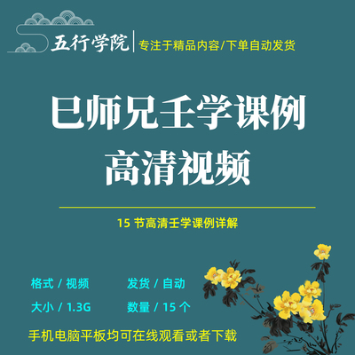 巳师兄壬学课例高清自学大刘任视频