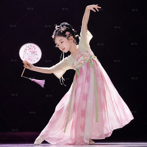 古典舞服装舞蹈演出服儿童女童古风练功立春咏春春暖意浓扇语春风