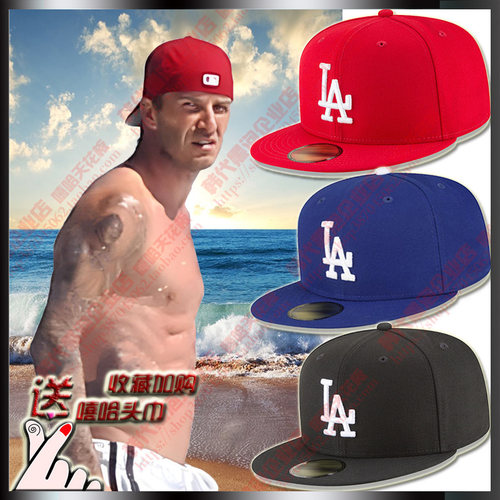 帽子la平沿帽道奇队大号反戴