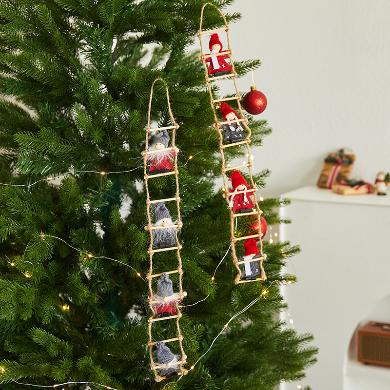 圣诞节装饰品爬梯娃娃圣诞老人雪人场景氛围布置圣诞树挂件