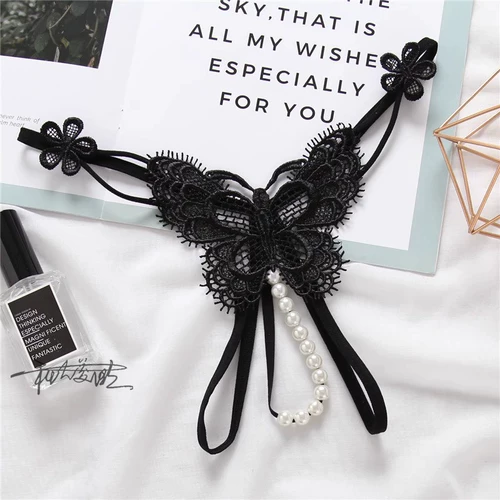 Демисезонное нижнее белье, сексуальные штаны из жемчуга, большой размер, с вышивкой