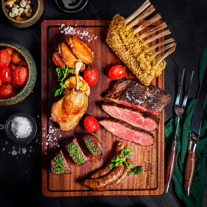 木质牛扒拼盘餐具披萨烤肉面包