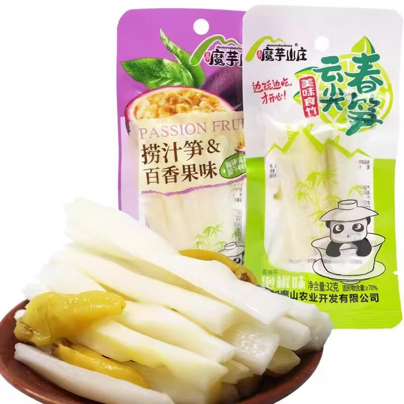 魔芋山庄云尖春笋百香果捞汁笋脆笋泡椒即食竹笋下饭酸辣休闲零食