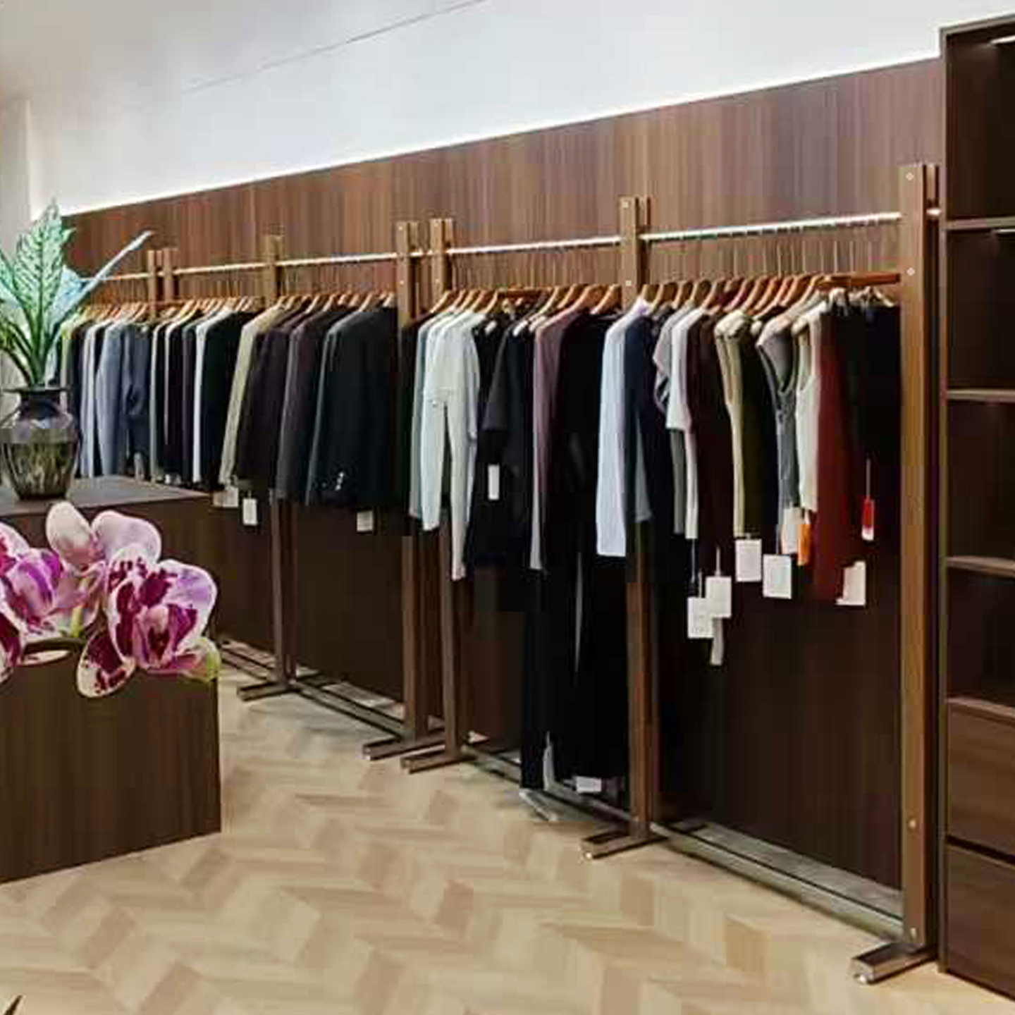 不锈钢服装店展示架落地式挂衣架