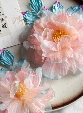 超仙薄纱花朵头饰发夹新中式发饰