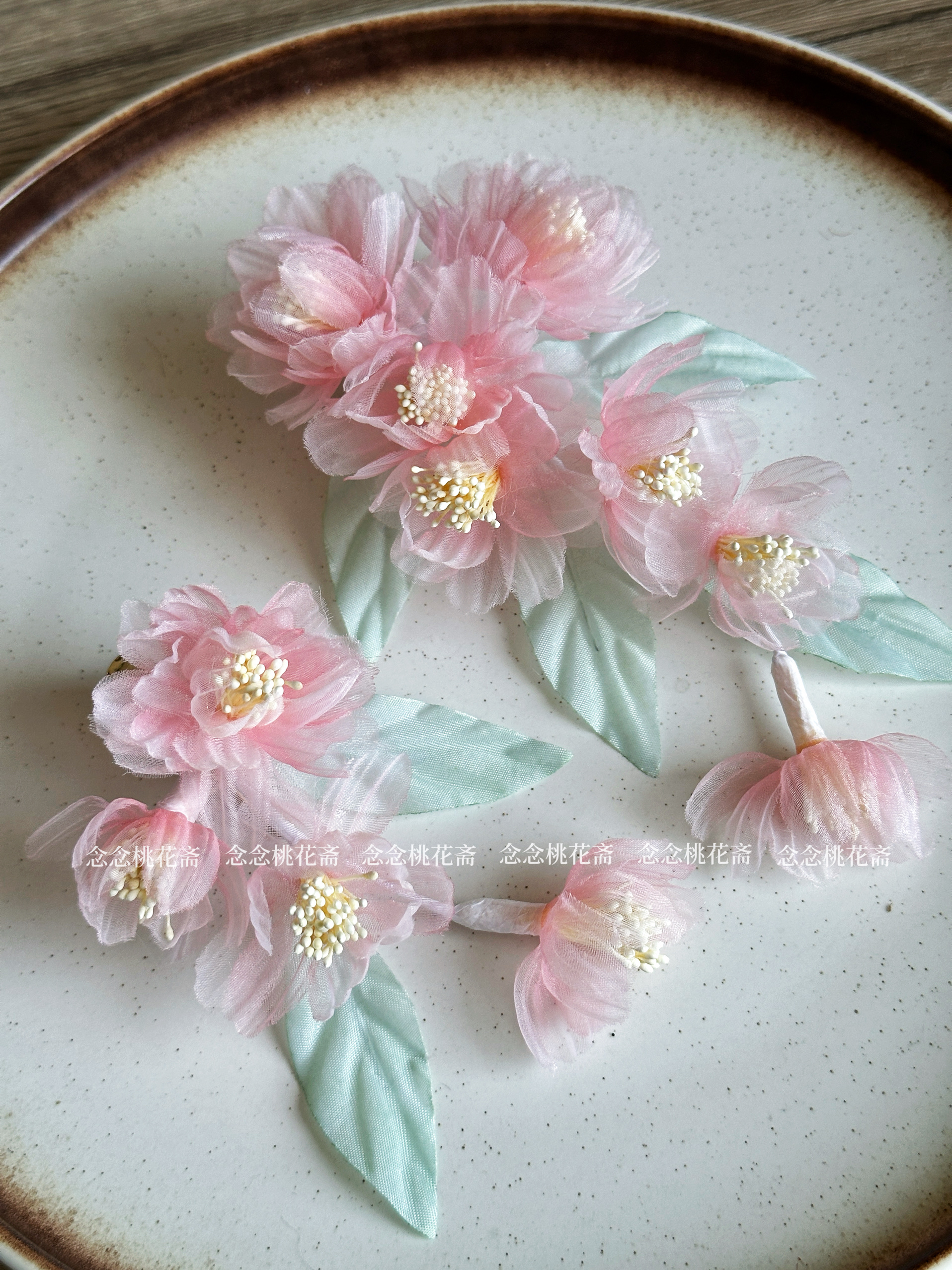 古风绢花发夹仙气儿童汉服头饰