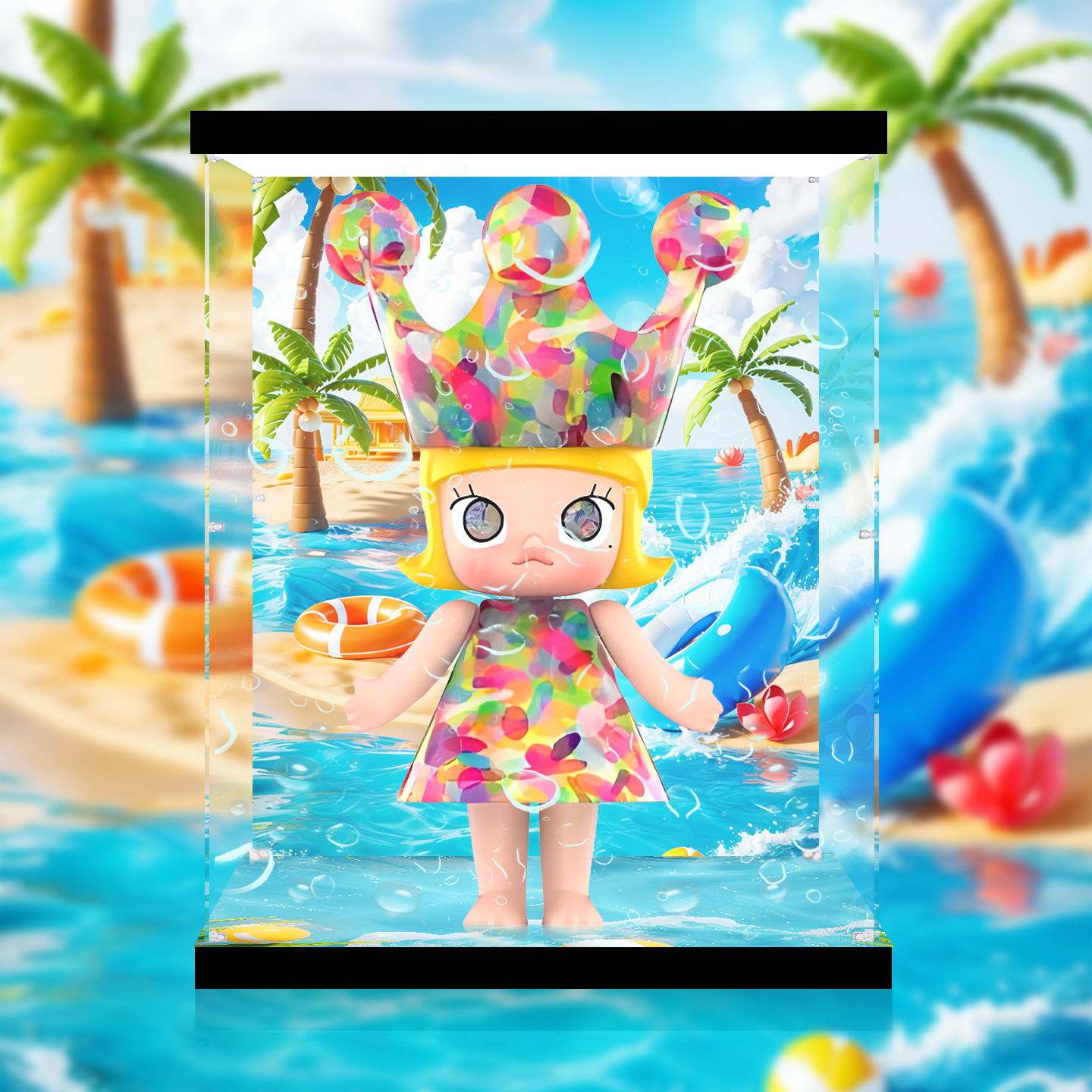 透明适用亚克力泡泡玛特展示盒