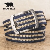 年轻人牛皮牛仔裤 腰带帆布皮带针扣男女士青年休闲韩版 个性 带潮流