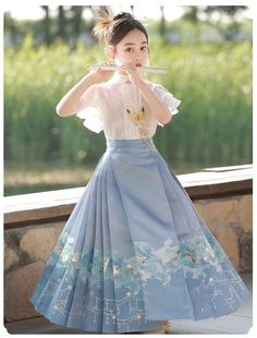 女童古装套装马面裙拨款夏季儿童童装改良明制汉服古风唐装中国风