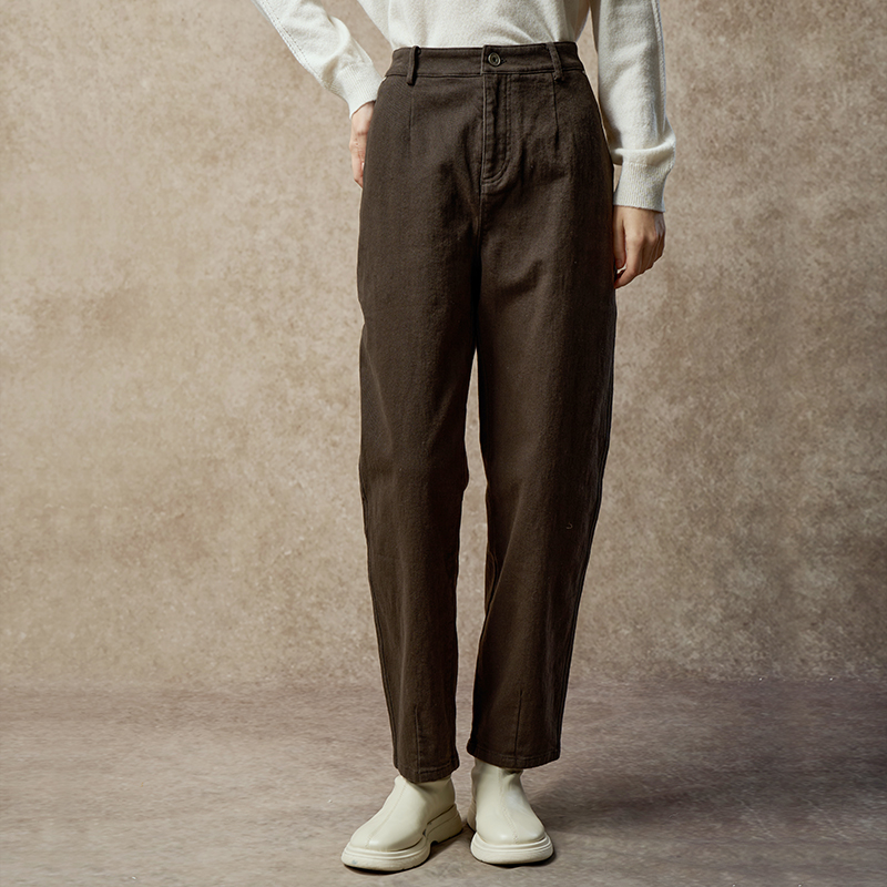 范可儿通勤百搭显瘦纯棉直筒裤