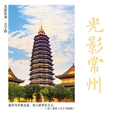 江苏常州风景明信片恐龙园天宁塔文笔塔旅游打卡摄影唯美装饰卡片