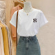 t恤女时尚 纯棉圆领短袖 百搭洋气宽松显瘦印花上衣ins 新款 2026夏季