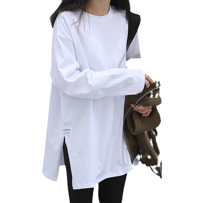 中长款白色打底衫女叠穿卫衣t恤