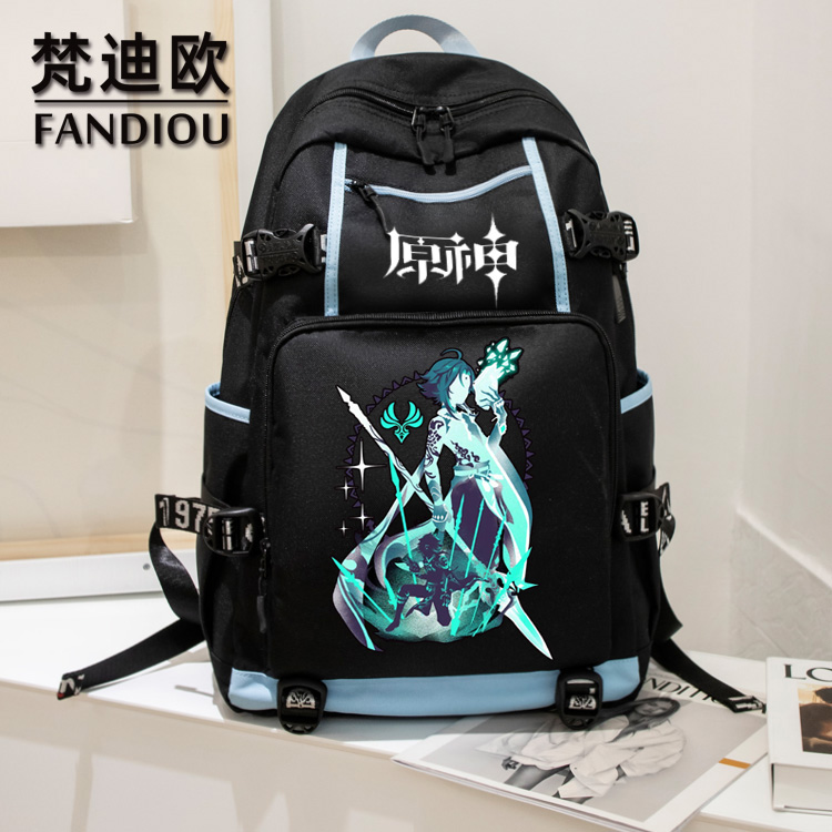 游戏周边二次元原神胡桃雷电将军魈钟离双肩包大容量书包电脑包