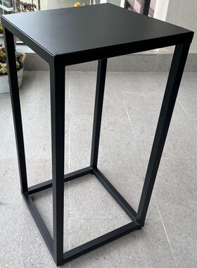 铁艺黑色花架子客厅落地式简约大理石雕塑架室内阳台置物架花盆架