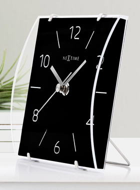 NeXtime荷兰立时天北欧时尚简约石英钟客厅卧室静音现代支架座钟