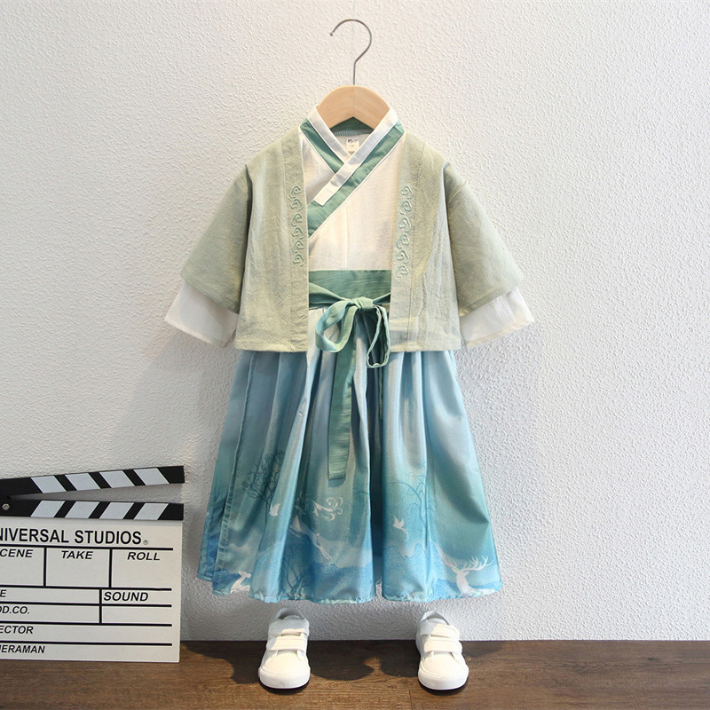 漢服男童中國風(fēng)古裝春秋新款套裝國學(xué)服兒童唐裝古風(fēng)幼兒園演出服