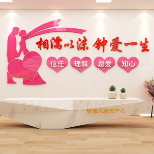 婚介所墙贴婚姻介绍中心相亲办公室文化墙面装饰照片墙布置自粘画