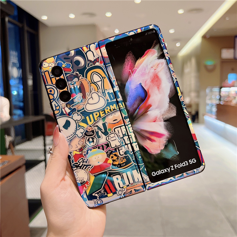 三星Zfold3手机壳潮牌蓝光亮面