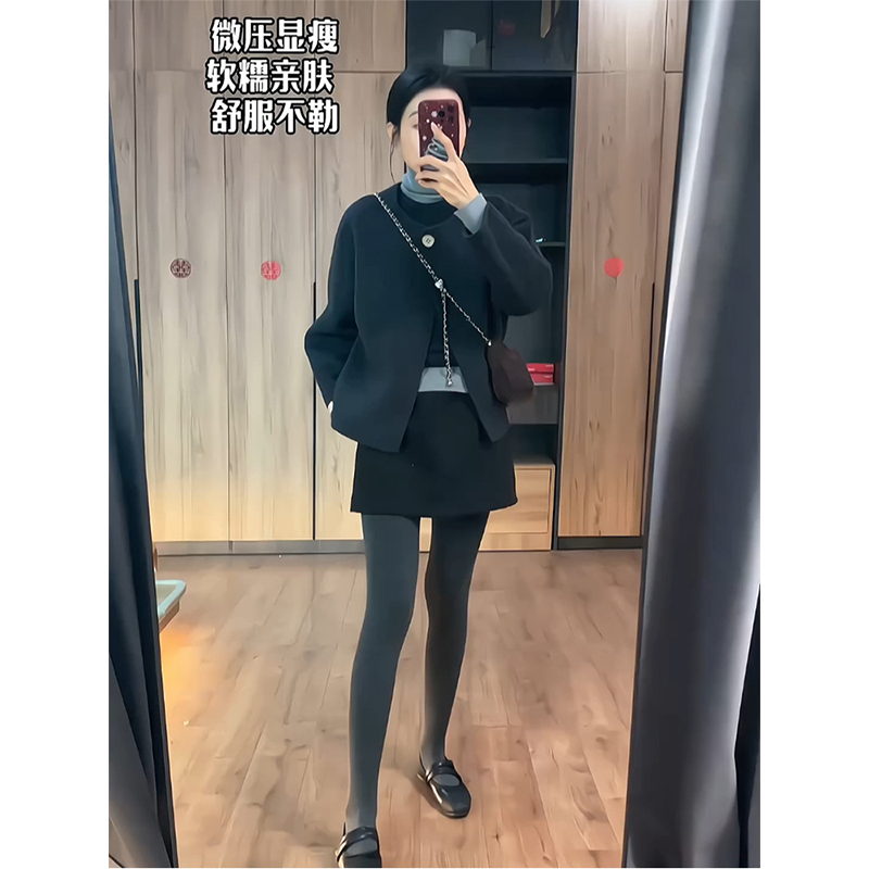 灰色打底裤女外穿秋冬季加绒加厚紧身保暖裤显瘦踩脚连裤袜1008r