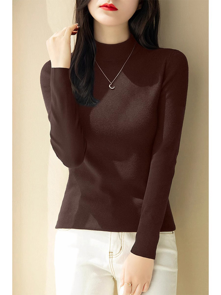 半高领打底衫女秋冬修身软糯不起球毛衣洋气内搭针织衫美拉德上衣,运动/瑜伽/健身/球迷用品,瑜伽t恤,淘宝优惠券,粉丝福利购,淘宝优惠卷