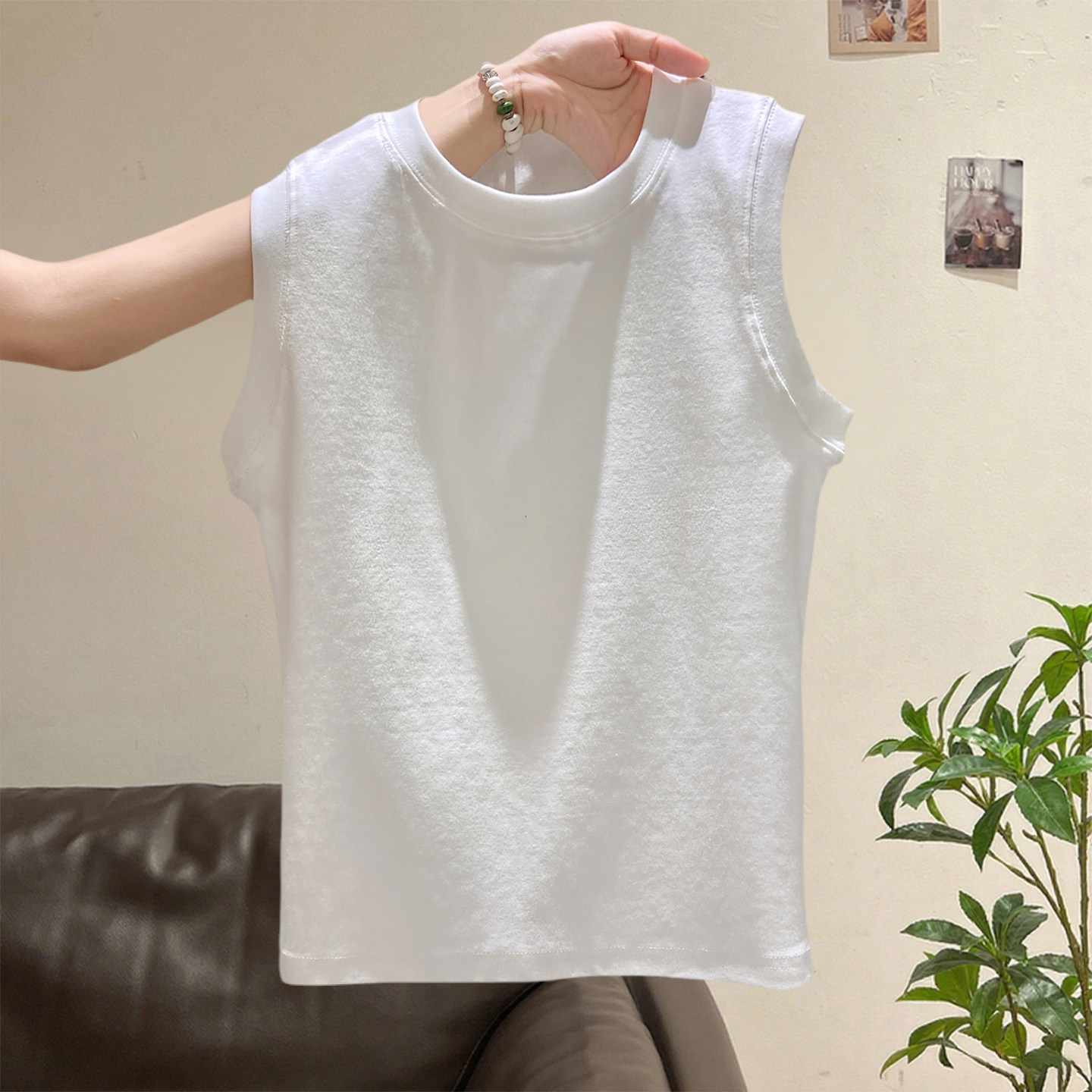 卫衣叠穿小立领打底背心女漏领子白边无袖T恤打底衫配小西装内搭,运动/瑜伽/健身/球迷用品,瑜伽t恤,淘宝优惠券,粉丝福利购,淘宝优惠卷