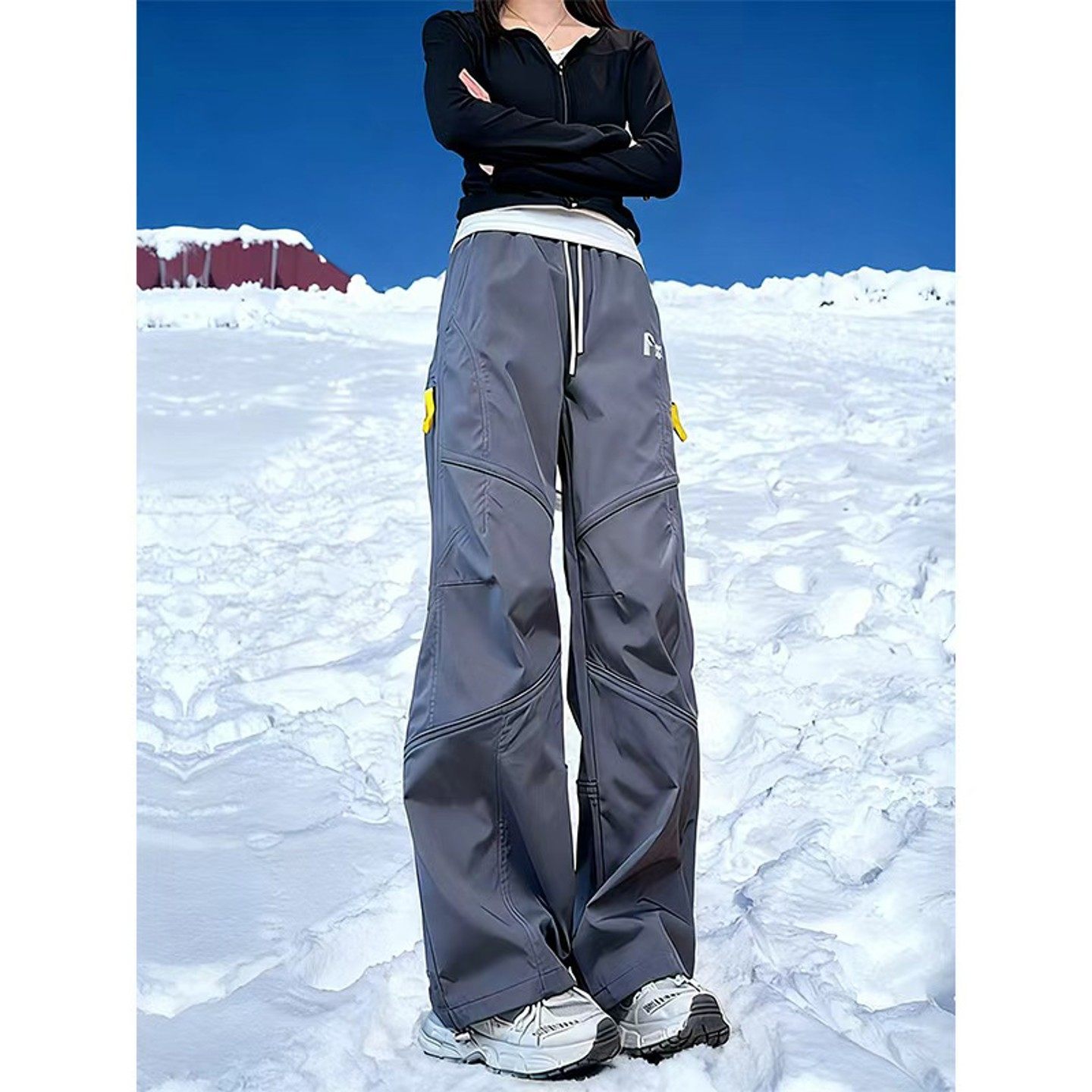 东北零下40度冲锋裤男女登山裤加绒加厚工装裤户外保暖防寒滑雪裤