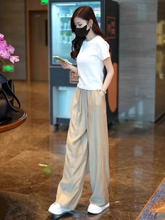 裙子女T恤闊腿褲 兩件套連衣裙子 搭配一整套今年流行漂亮套裝 夏裝