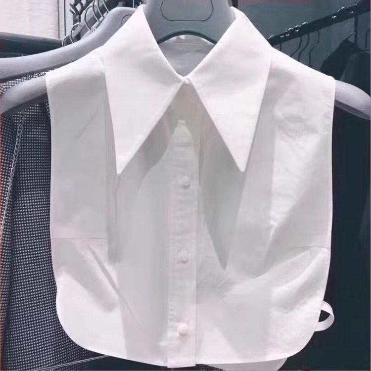 叠穿假领子女高档百搭配毛衣春秋新款尖领白色打底无袖衬衫背心