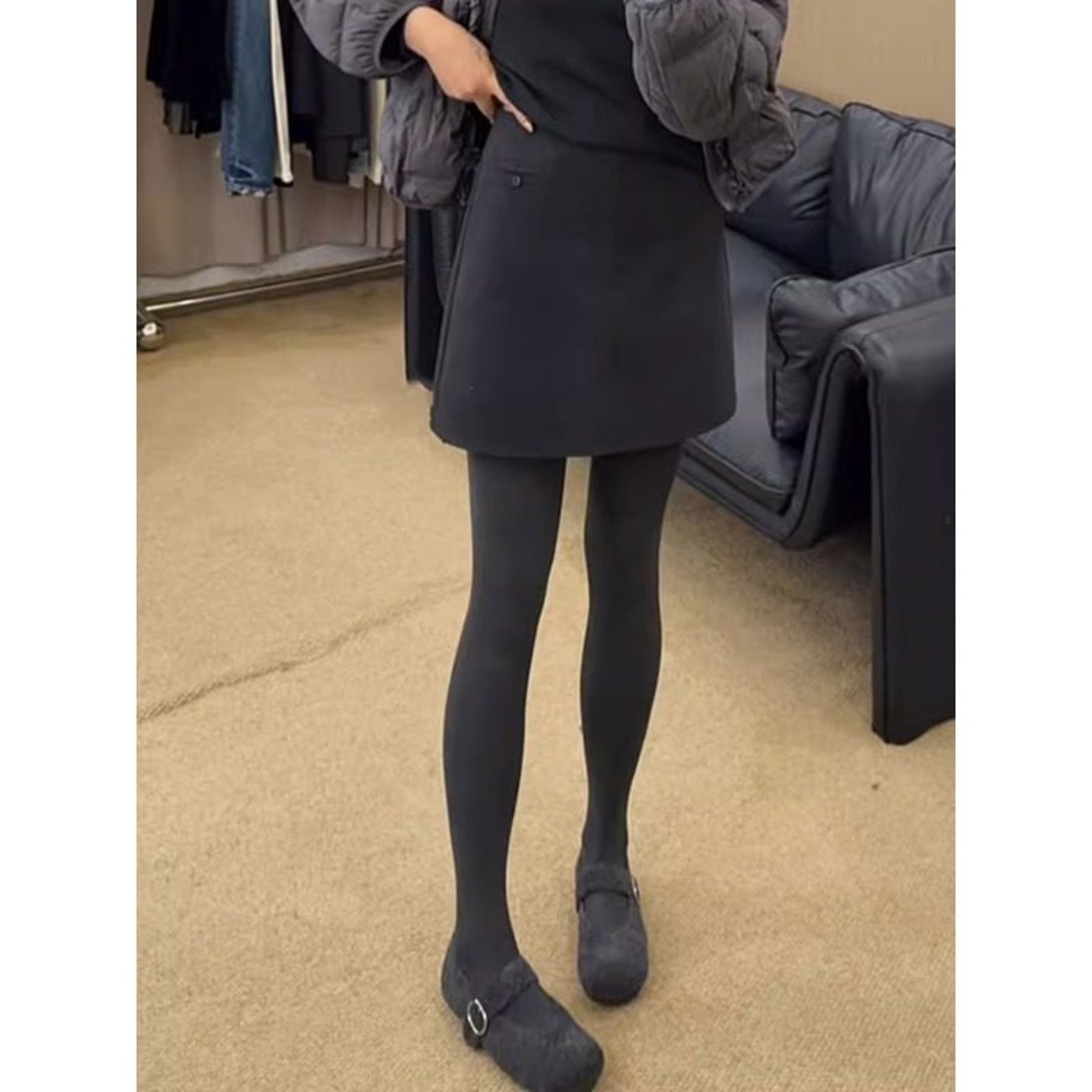 假两件打底裤女秋冬新款配靴子外穿小脚裤靴裤裙裤一体屁帘裤子