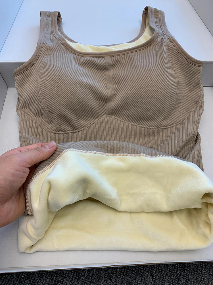 东北一体绒保暖背心女带胸垫贴身内搭文胸一体加厚加绒吊带背心,户外/登山/野营/旅行用品,速干T恤,淘宝优惠券,粉丝福利购,淘宝优惠卷