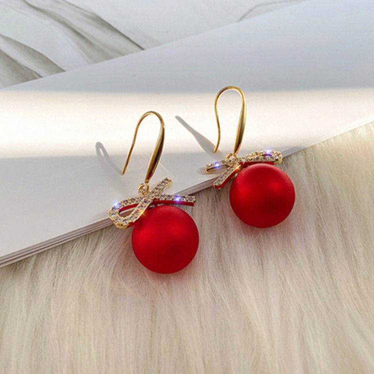 秋冬耳饰高级感耳坠短款红色珍珠蝴蝶结耳环韩国气质网红2025新款,饰品/流行首饰/时尚饰品新,耳环,淘宝优惠券,粉丝福利购,淘宝优惠卷