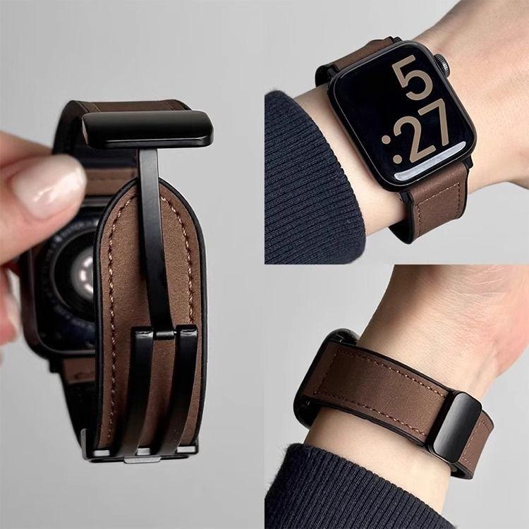 适用于华为WATCH D2表带疯马纹硅胶磁吸HUAWEI WATCH D秋冬男士腕