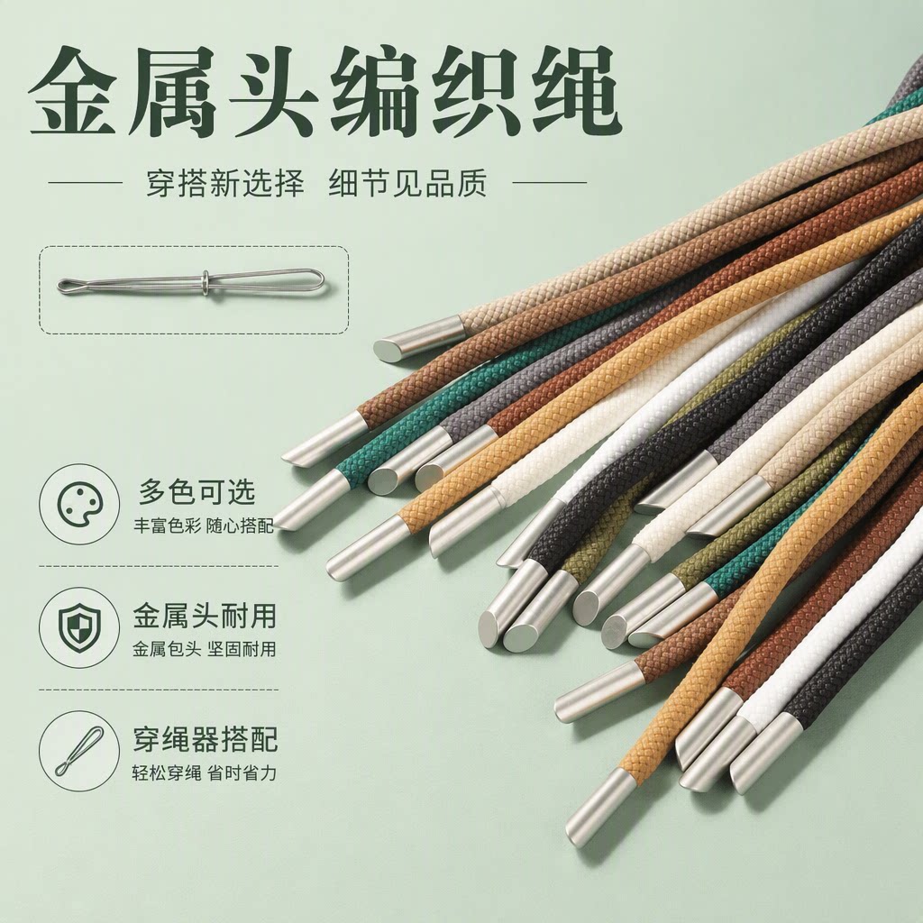 圆形抽绳卫衣帽系带收紧绳