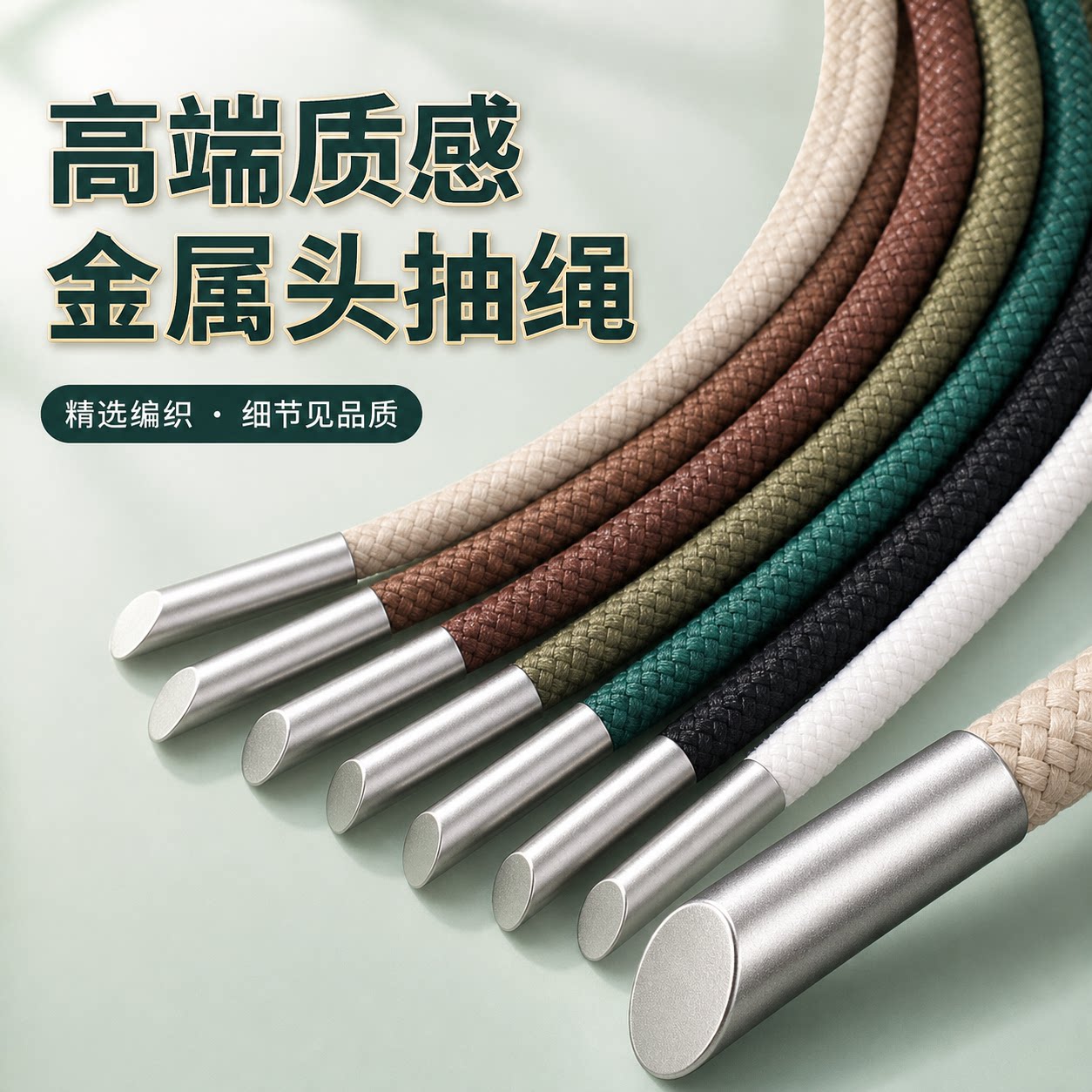 金属头圆绳卫衣抽绳多色编织绳子