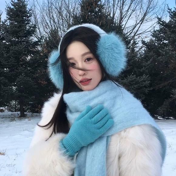 杨超越同款耳罩女冬季毛绒绒加厚保暖耳包可爱甜美防寒显脸小耳套