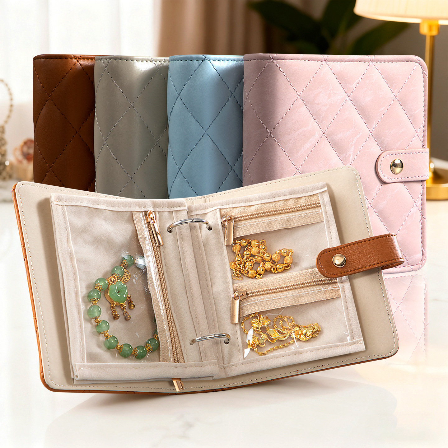 新款首饰收纳包黄金项链首饰品收纳册防氧化旅游手饰品收纳包批发