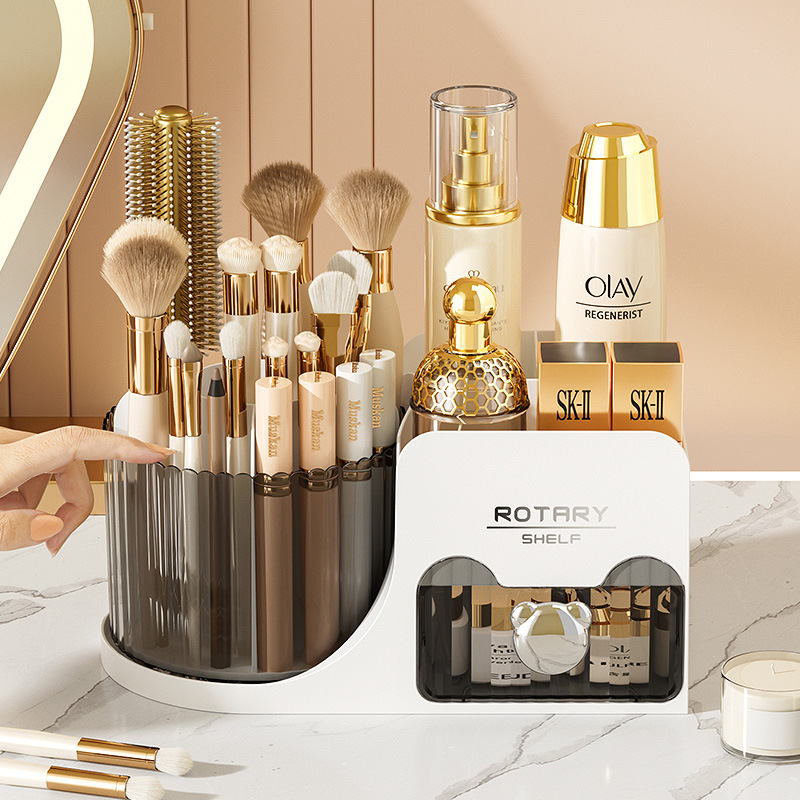 旋转化妆品收纳盒桌面高级感